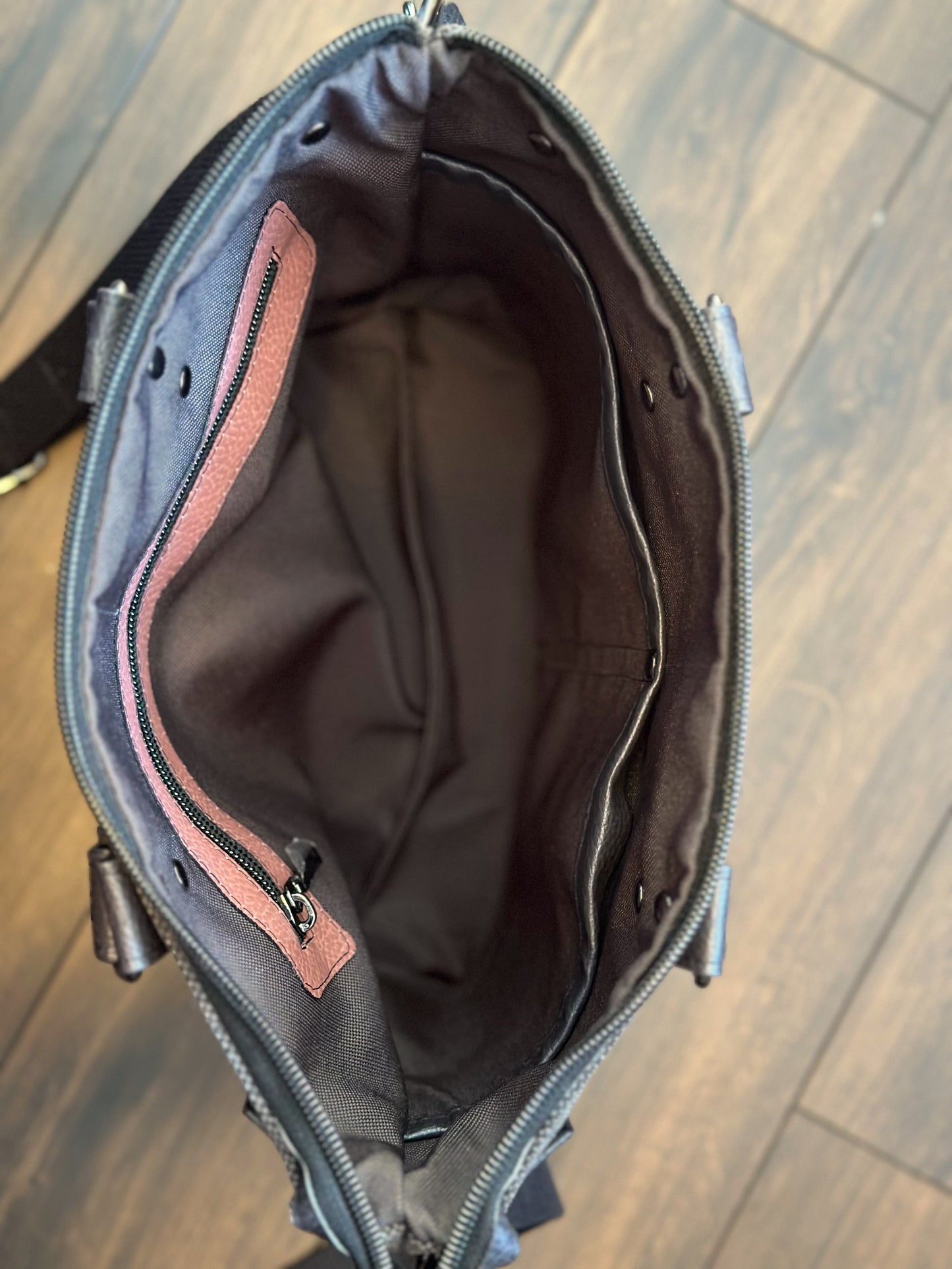 Charcoal and Pink Cami Bag