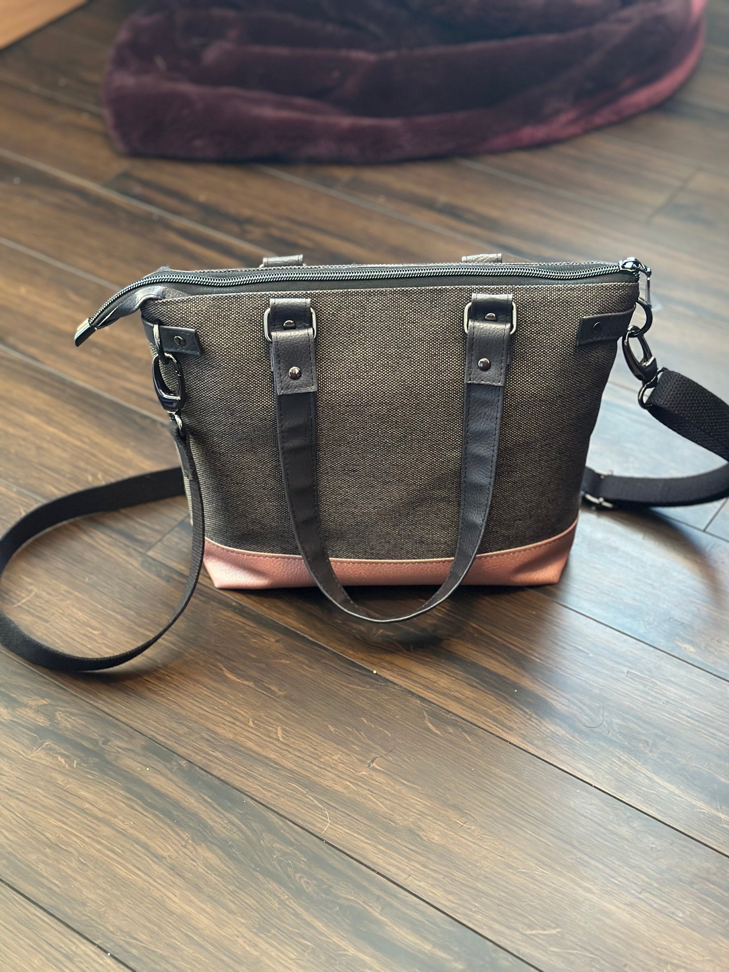 Charcoal and Pink Cami Bag