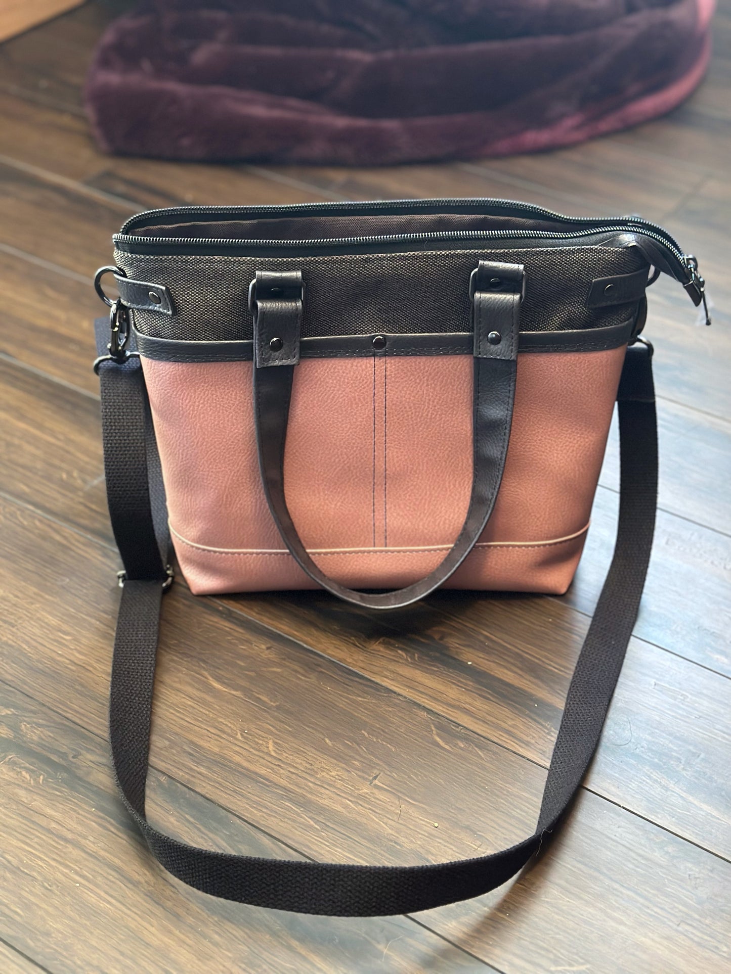 Charcoal and Pink Cami Bag