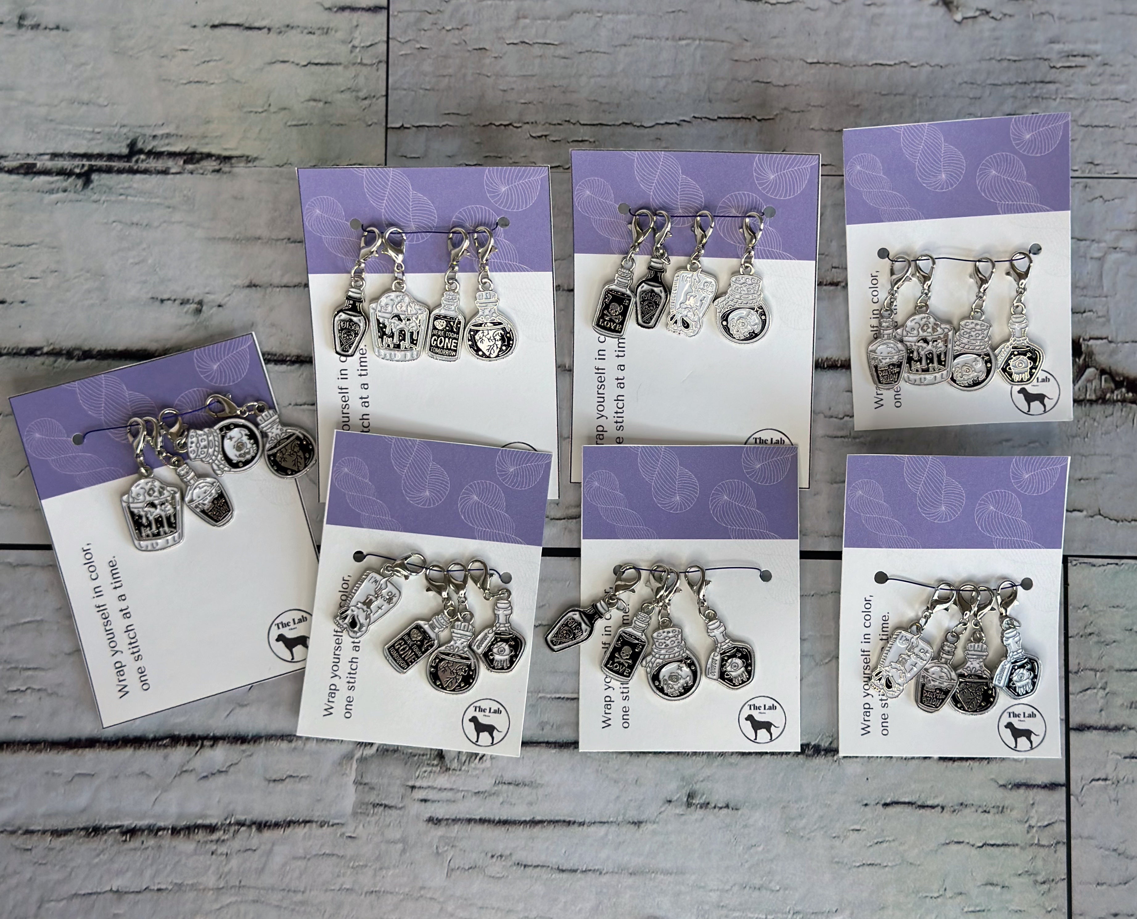 Assorted Poison Bottle Stitch Markers