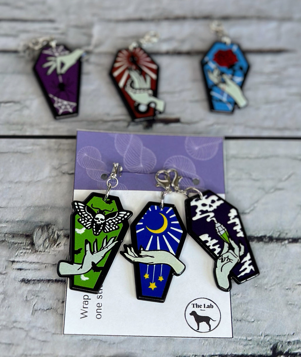 Resin Coffin Witchy Stitch Markers