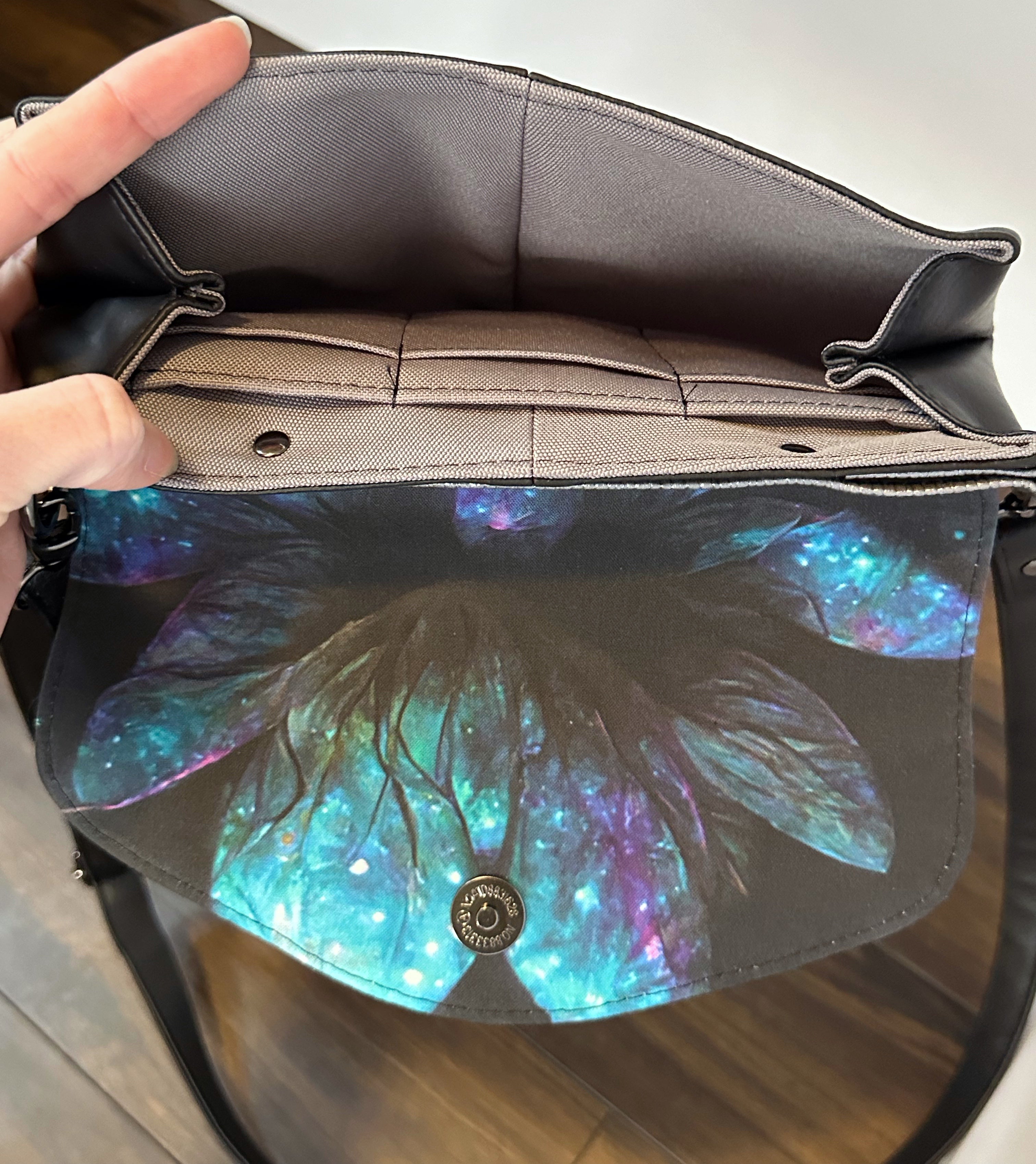 Sac bandoulière Skye - Argent et noir