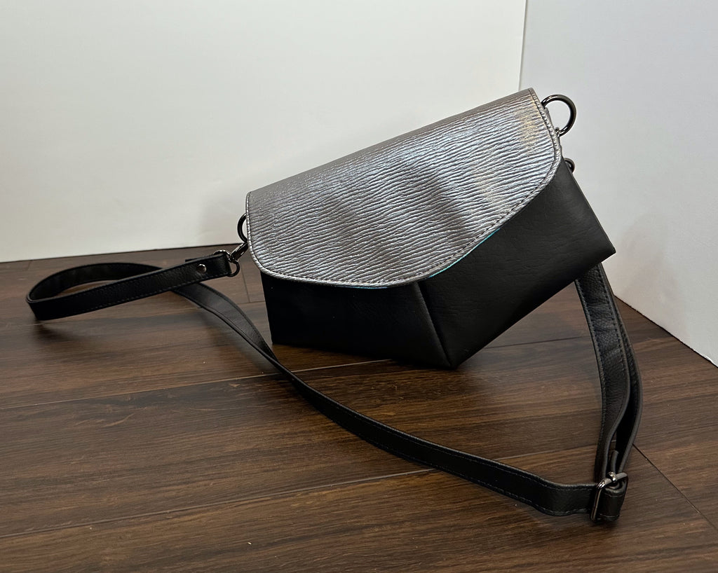 Sac bandoulière Skye - Argent et noir