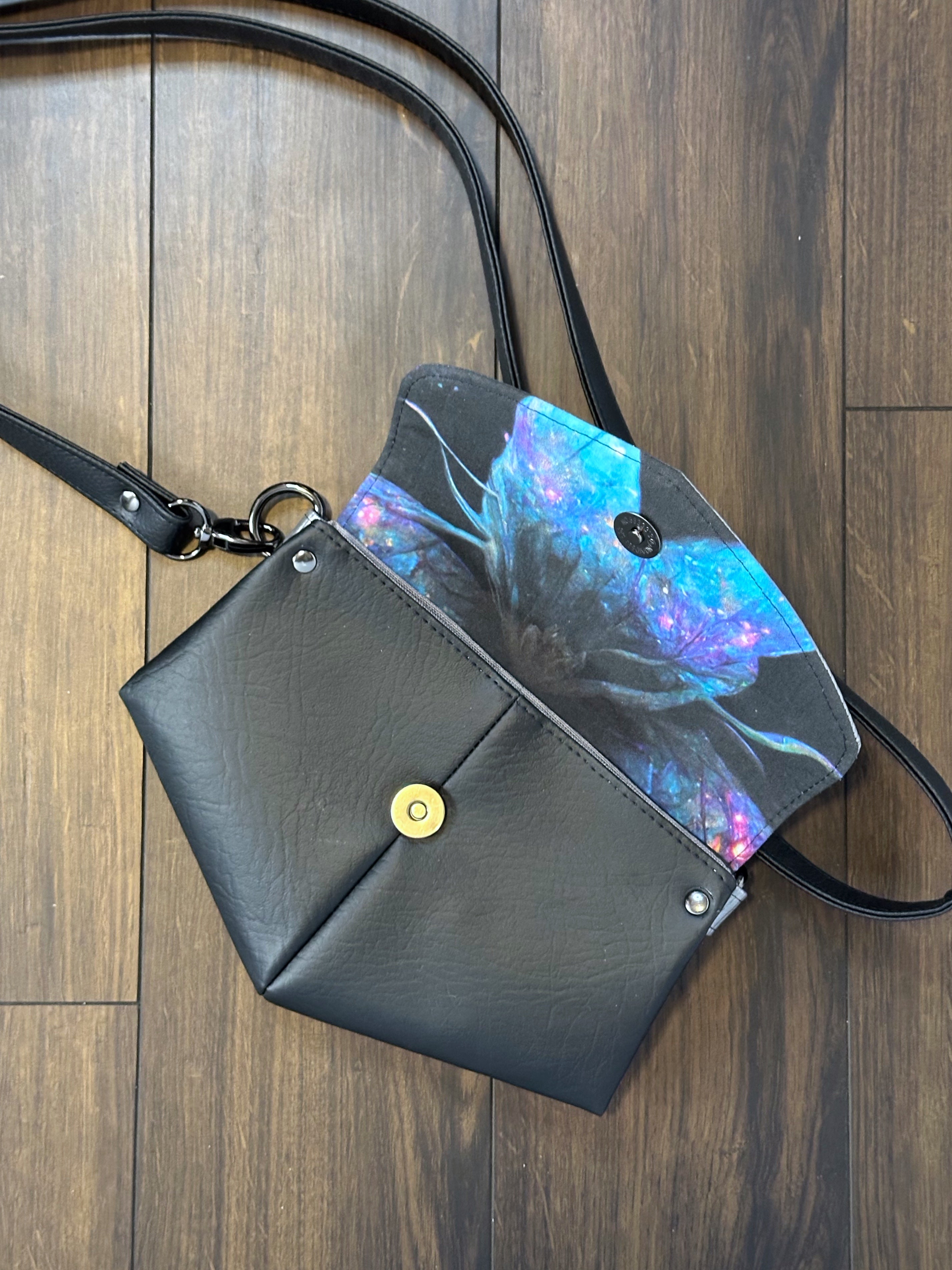 Sac bandoulière Skye - Argent et noir
