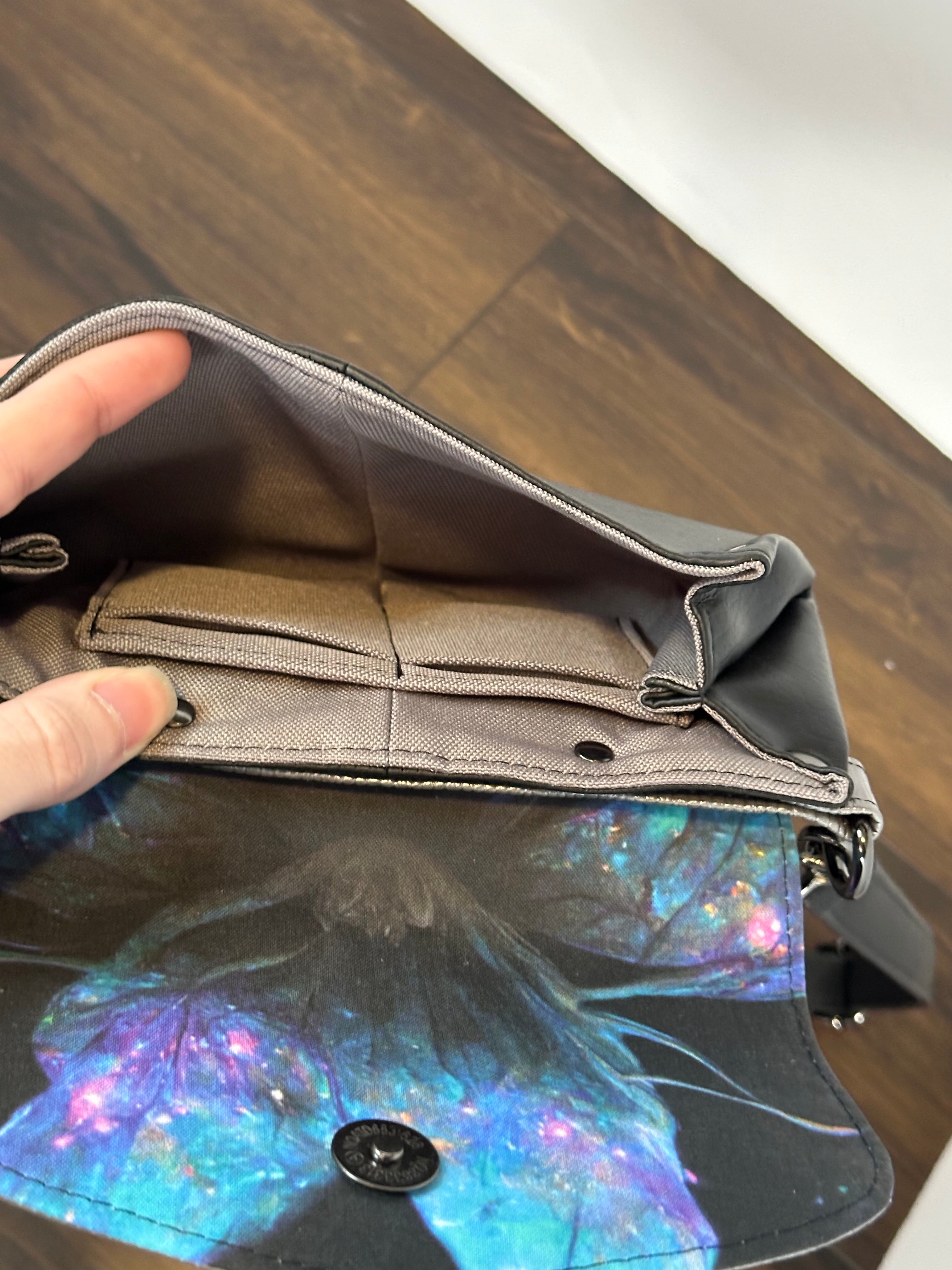 Sac bandoulière Skye - Argent et noir