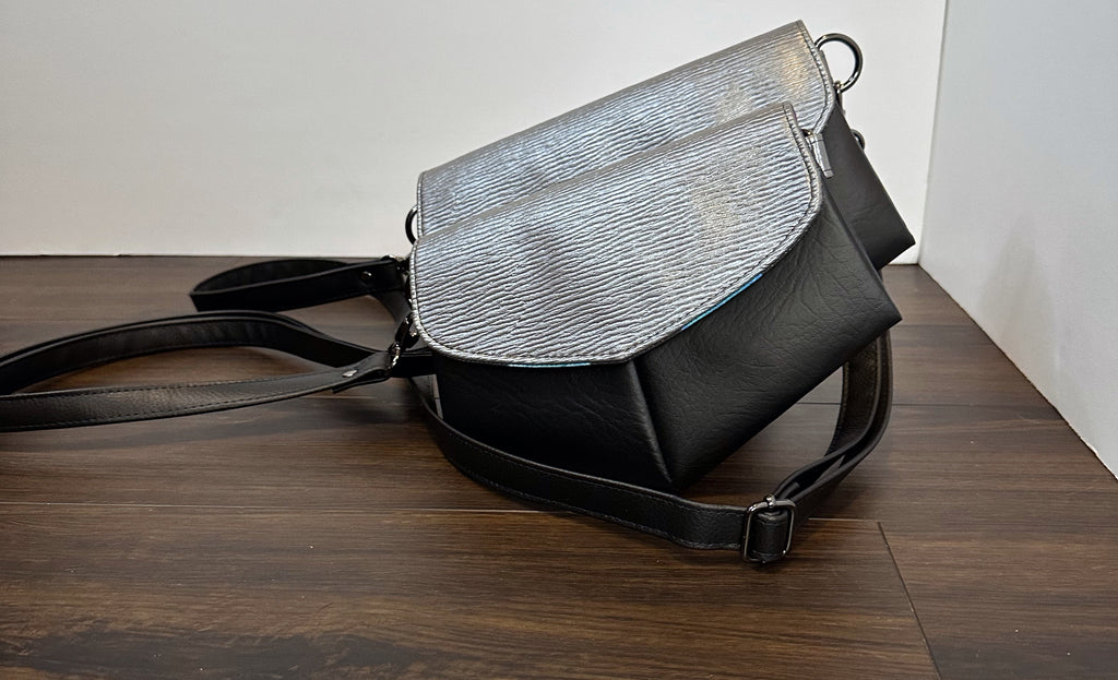 Sac bandoulière Skye - Argent et noir
